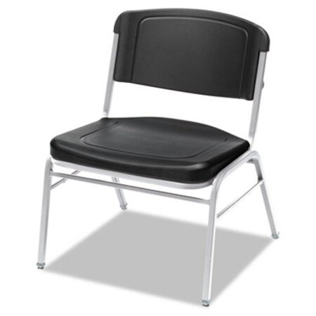 Picture of Rough n Ready Wide-Format Big and Tall Stack Chair, Supports Up to 500 lb, Black Seat/Back, Silver Base, 4/CartonICE-64121