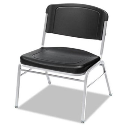 Picture of Rough n Ready Wide-Format Big and Tall Stack Chair, Supports Up to 500 lb, Black Seat/Back, Silver Base, 4/CartonICE-64121