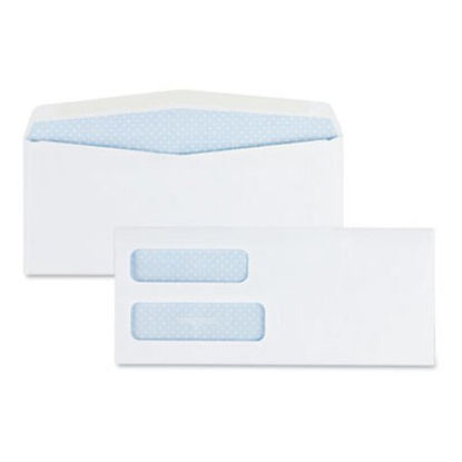 Picture of Double Window Security-Tinted Check Envelope, #10, Commercial Flap, Gummed Closure, 4.13 x 9.5, White, 500/BoxQUA-24550