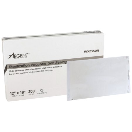 Picture of Sterilization Pouch McKesson Argent™ Sure-Check® Ethylene Oxide (EO) Gas / Steam 12 X 18 Inch Transparent / Blue Self Seal Paper / Film73-SSP391