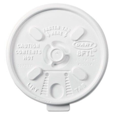 Picture of Lift n' Lock Plastic Hot Cup Lids, Fits 6 oz to 10 oz Cups, White, 1,000/CartonDCC-8FTL
