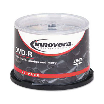 Picture of DVD-R Recordable Disc, 4.7 GB, 16x, Spindle, Silver, 50/PackIVR-46850