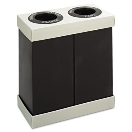 Picture of At-Your-Disposal Recycling Center, Polyethylene, Two 56 gal Bins, BlackSAF-9794BL
