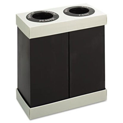 Picture of At-Your-Disposal Recycling Center, Polyethylene, Two 56 gal Bins, BlackSAF-9794BL