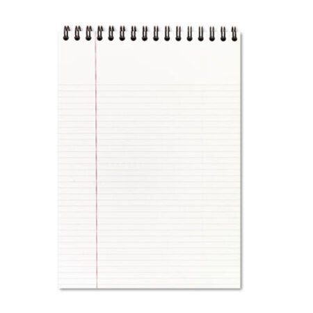 Picture of Wirebound Business Notepad, 2 Sections, Wide/Legal Rule, Black Linen Cover, White Paper, 8.5 x 11, 96 SheetsMEA-06090