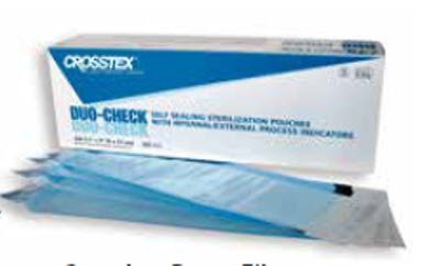 Picture of Sterilization Pouch Duo-Check® Ethylene Oxide (EO) Gas / Steam 2-1/4 X 4-1/2 Inch Transparent / Blue Self Seal Paper / FilmSCXX