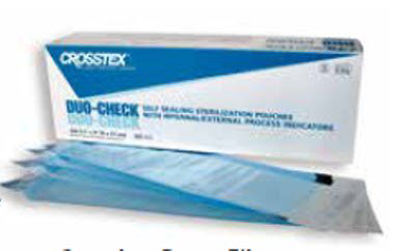 Picture of Sterilization Pouch Duo-Check® Ethylene Oxide (EO) Gas / Steam 2-1/4 X 4-1/2 Inch Transparent / Blue Self Seal Paper / FilmSCXX