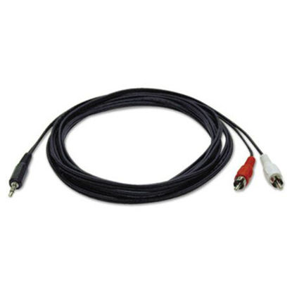 Picture of 3.5mm Mini Stereo to RCA Audio Y Splitter Adapter Cable (M/M), 6 ft., BlackTRP-P314006