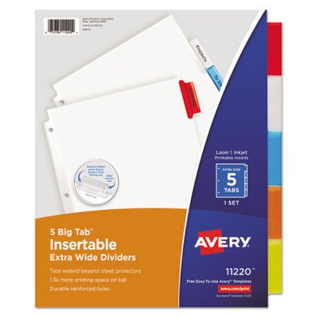 Picture of Insertable Big Tab Dividers, 5-Tab, 11 1/8 x 9 1/4AVE-11220