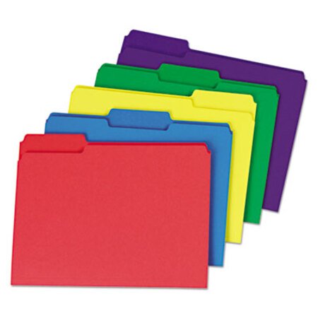 Picture of Deluxe Heavyweight File Folders, 1/3-Cut Tabs, Letter Size, Assorted, 50/BoxUNV-16466