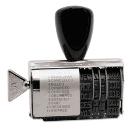 Picture of Rubber 11-Message Dial-A-Phrase Date Stamp, Conventional, 2" x 0.38"USS-T2754
