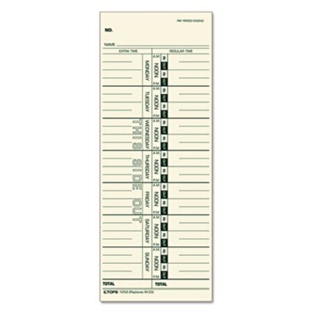 Picture of Time Clock Cards, Replacement for 10-800292/M-33, One Side, 3.5 x 9, 100/PackTOP-12593