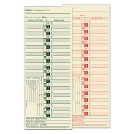 Picture of Time Clock Cards, Replacement for CH-107-2, Two Sides, 3.5 x 9, 500/BoxTOP-1275