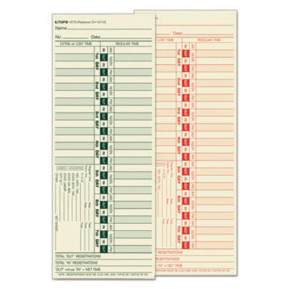 Picture of Time Clock Cards, Replacement for CH-107-2, Two Sides, 3.5 x 9, 500/BoxTOP-1275