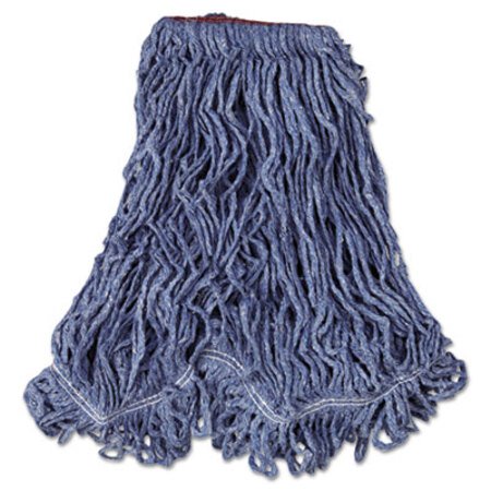 Picture of Super Stitch Blend Mop Head, Large, Cotton/Synthetic, Blue, 6/CartonRCP-D213BLU