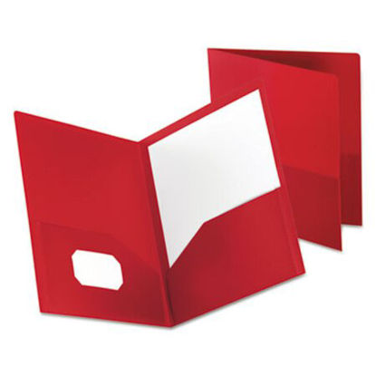 Picture of Poly Twin-Pocket Folder, Holds 100 Sheets, Opaque RedOXF-57411