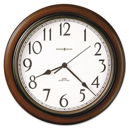 Picture of Talon Auto Daylight-Savings Wall Clock, 15.25" Overall Diameter, Cherry Case, 1 AA (sold separately)MIL-625417