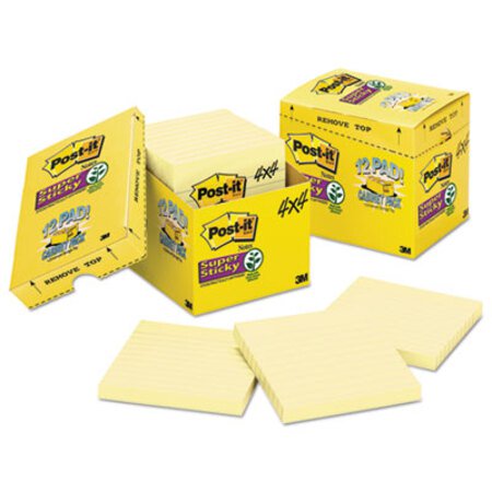 Picture of Canary Yellow Note Pads, Lined, 4 x 4, 90-Sheet, 12/PackMMM-67512SSCP