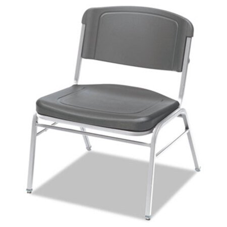 Picture of Rough n Ready Wide-Format Big and Tall Stack Chair, Supports Up to 500 lb, Charcoal Seat/Back, Silver Base, 4/CartonICE-64127