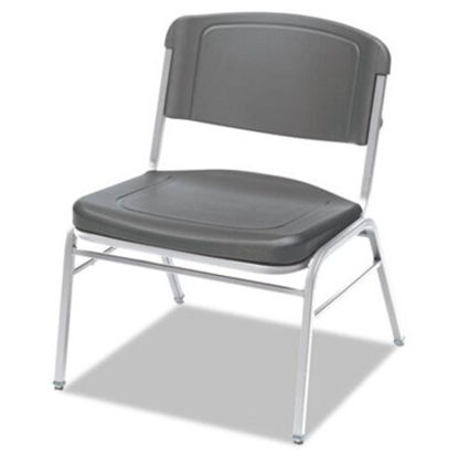 Picture of Rough n Ready Wide-Format Big and Tall Stack Chair, Supports Up to 500 lb, Charcoal Seat/Back, Silver Base, 4/CartonICE-64127
