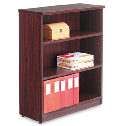 Picture of Alera Valencia Series Bookcase, Three-Shelf, 31 3/4w x 14d x 39 3/8h, MahoganyALE-VA634432MY
