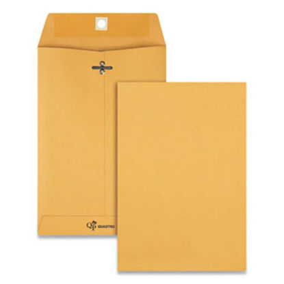 Picture of Clasp Envelope, #1 3/4, Square Flap, Clasp/Gummed Closure, 6.5 x 9.5, Brown Kraft, 100/BoxQUA-37763