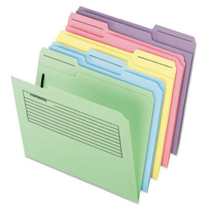 Picture of Printed Notes Folder with One Fastener, 1/3-Cut Tabs, Letter Size, Assorted, 30/PackPFX-45270