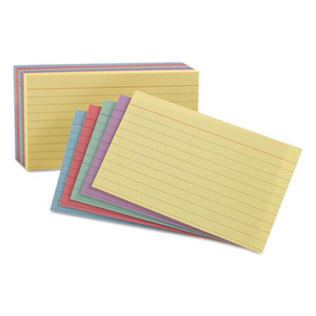 Picture of Ruled Index Cards, 4 x 6, Blue/Violet/Canary/Green/Cherry, 100/PackOXF-34610