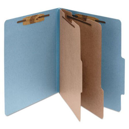 Picture of Pressboard Classification Folders, 2 Dividers, Letter Size, Sky Blue, 10/BoxACC-15026