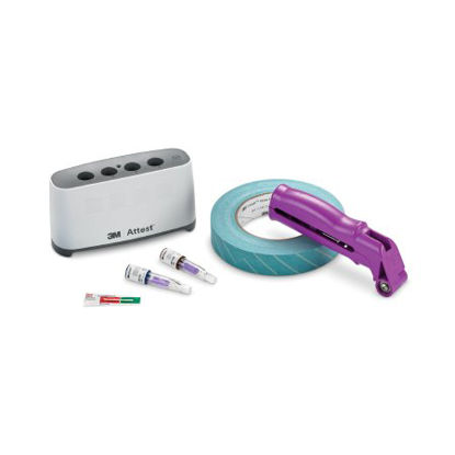 Picture of 3M™ Attest™ Mini Auto-Reader Starter Kit (1)Mini Auto-reader, (100) Attest Super Rapid Biological Indicators (1492VS), (1000) Attest™ Steam Chemical Type 5 Integrators (1243B), (10) Rolls of Comply™ Steam Indicator Tape for Disposable Wraps (1355-24MM), Instructions For Use490MKIT