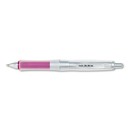 Picture of Dr. Grip Center of Gravity Ballpoint Pen, Retractable, Medium 1 mm, Black Ink, Silver/Pink Grip BarrelPIL-36182