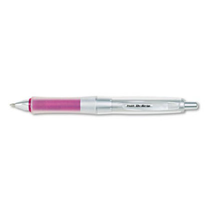 Picture of Dr. Grip Center of Gravity Ballpoint Pen, Retractable, Medium 1 mm, Black Ink, Silver/Pink Grip BarrelPIL-36182