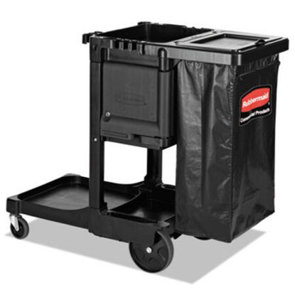 Picture of Executive Janitorial Cleaning Cart, 12.1w x 22.4d x 23h, BlackRCP-1861430
