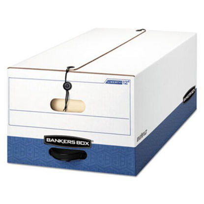 Picture of LIBERTY Heavy-Duty Strength Storage Boxes, Legal Files, 15.25" x 24.13" x 10.75", White/Blue, 12/CartonFEL-00012
