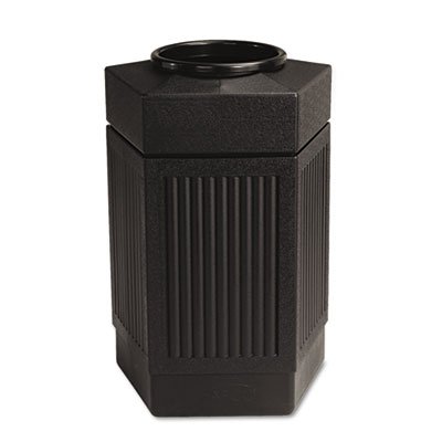 Picture of Canmeleon Indoor/Outdoor Receptacle, Pentagon, Polyethylene, 30 gal, BlackSAF-9485BL