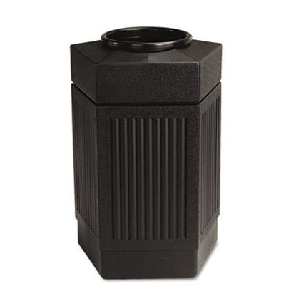 Picture of Canmeleon Indoor/Outdoor Receptacle, Pentagon, Polyethylene, 30 gal, BlackSAF-9485BL