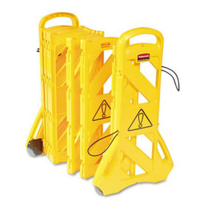 Picture of Portable Mobile Safety Barrier, Plastic, 13ft x 40", YellowRCP-9S1100YEL