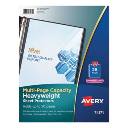 Picture of Multi-Page Top-Load Sheet Protectors, Heavy Gauge, Letter, Clear, 25/PackAVE-74171