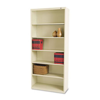 Picture of Metal Bookcase, Six-Shelf, 34-1/2w x 13-1/2h x 78h, PuttyTNN-B78PY