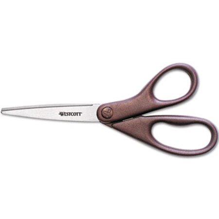 Picture of Design Line Straight Stainless Steel Scissors, 8" Long, 3.13" Cut Length, Burgundy Straight HandleACM-41511