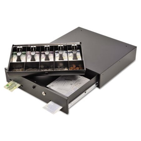 Picture of Alarm Alert Steel Cash Drawer with Key and Push-Button Release Lock, BlackMMF-225106001
