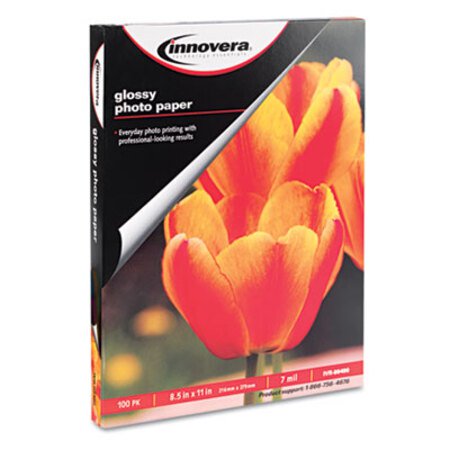 Picture of Glossy Photo Paper, 7 mil, 8.5 x 11, Glossy White, 100/PackIVR-99490