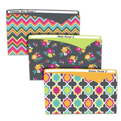 Picture of Write-On Fashion Poly File Jackets, Straight Tab, Letter Size, Assorted Colors, 6/PackCLI-63550