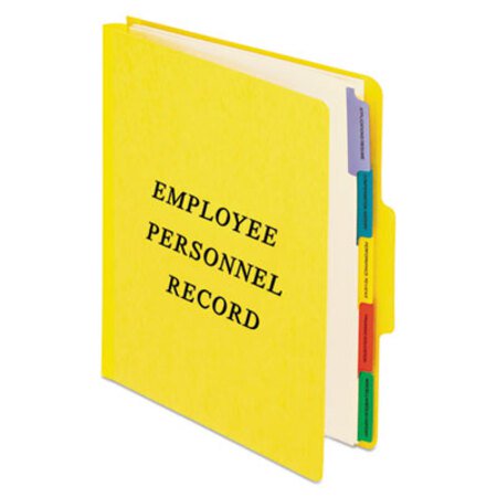Picture of Vertical Style Personnel Folders, 1/3-Cut Tabs, Center Position, Letter Size, YellowPFX-SER1YEL