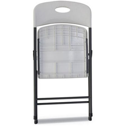 Picture of Molded Resin Folding Chair, Supports Up to 225 lb, White Seat/Back, Dark Gray Base, 4/CartonALE-FR9402