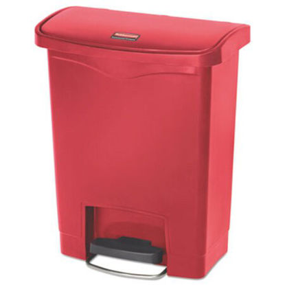 Picture of Slim Jim Resin Step-On Container, Front Step Style, 8 gal, RedRCP-1883564