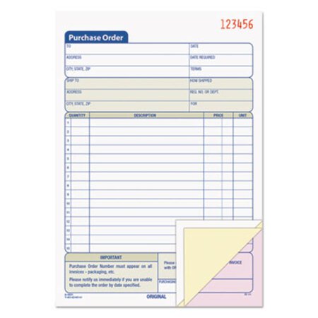Picture of Purchase Order Book, 5 9/16 x 8 7/16, Three-Part Carbonless, 50 Sets/BookTOP-46141