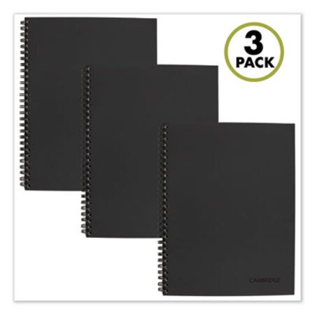 Picture of Wirebound Action Planner Notebook Plus Pack, Black, 9.5 x 7.25, 80 Sheets, 3/PackMEA-45016