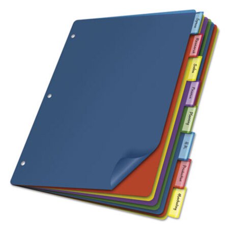Picture of Poly Index Dividers, 8-Tab, 11 x 8.5, Assorted, 4 SetsCRD-84019
