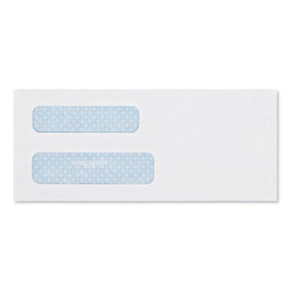 Picture of Double Window Security-Tinted Check Envelope, #8 5/8, Commercial Flap, Gummed Closure, 3.63 x 8.63, White, 500/BoxQUA-24532